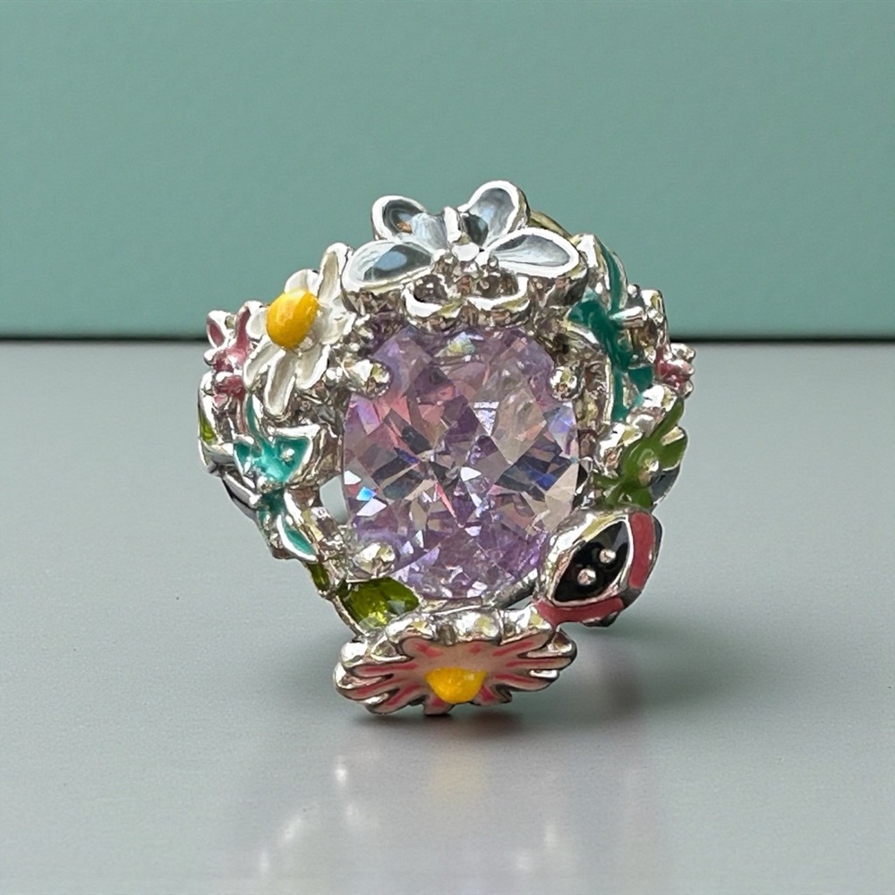Enchanted Garden Silver-Plated Statement Ring - image 4